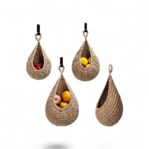 Woven Hanging Fruit & Produce Storage Baskets - Natural